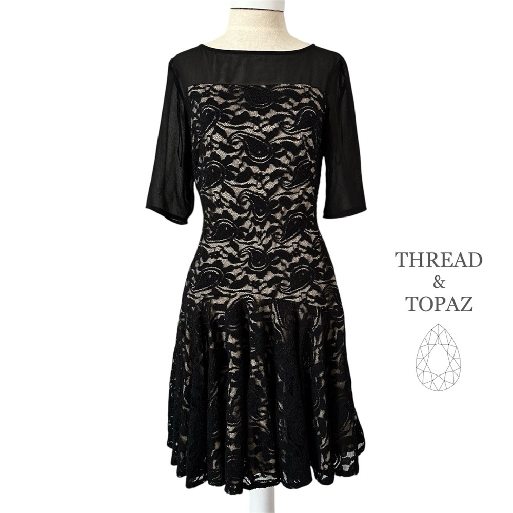 Julian Taylor Y2K Black Lace Drop Waist Dark Fairy Dress 10
